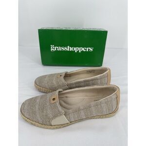 Grasshoppers Skylar Sand Tan Fabric Shoes Flats Jute Trim‎ Women's Size 8.5M